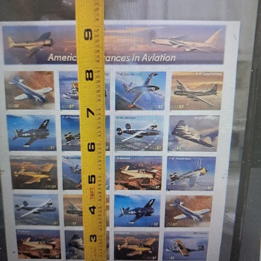 Framed "Advances in Aviation" Collectible Aviation Plane Stamps in Clear Black - Picture 8 of 9